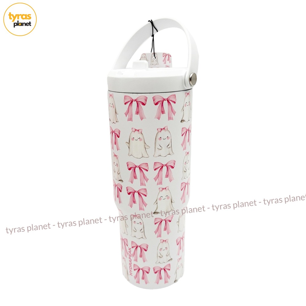 Hydrapeak Halloween Stainless Steel Tumbler Ghost Bow 30oz White